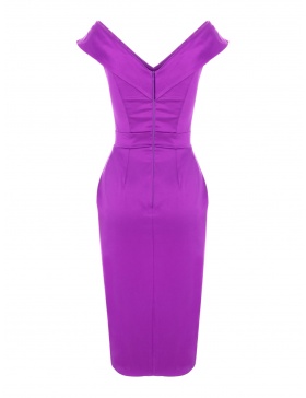 Rochie midi cambrata violet