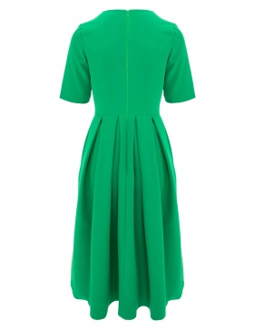 Rochie midi cu falduri verde